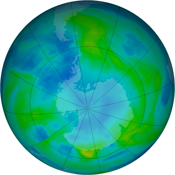 Antarctic ozone map for 03 May 1988